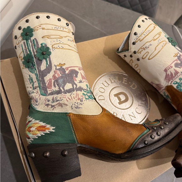 ULTRA RARE Double D Ranch El Paso Boots Honey Cowboy Boots Size 7.5 MSRP $1,250 - Picture 6 of 7